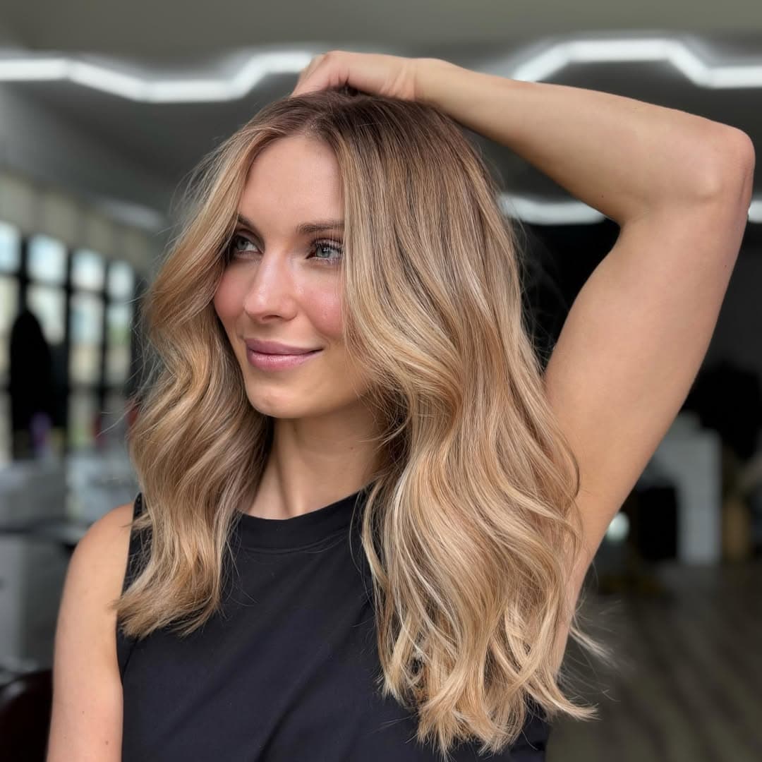 Finished luxury blonde hair transformation
